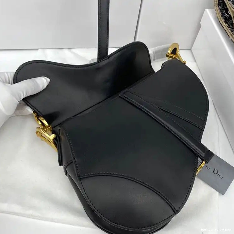 Cheap Smooth Bag Calfskin Black Saddle Dior 0422 Luxury